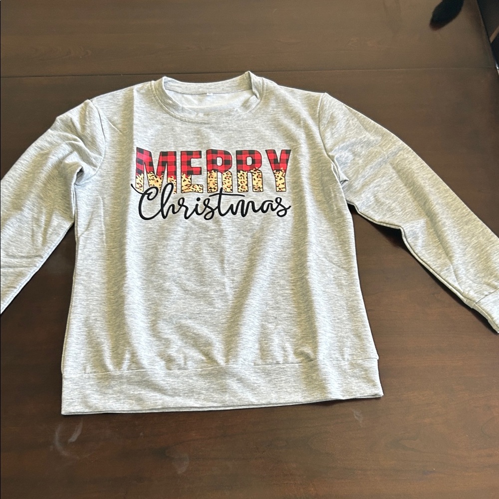 Gray Merry Christmas Sweatshirt